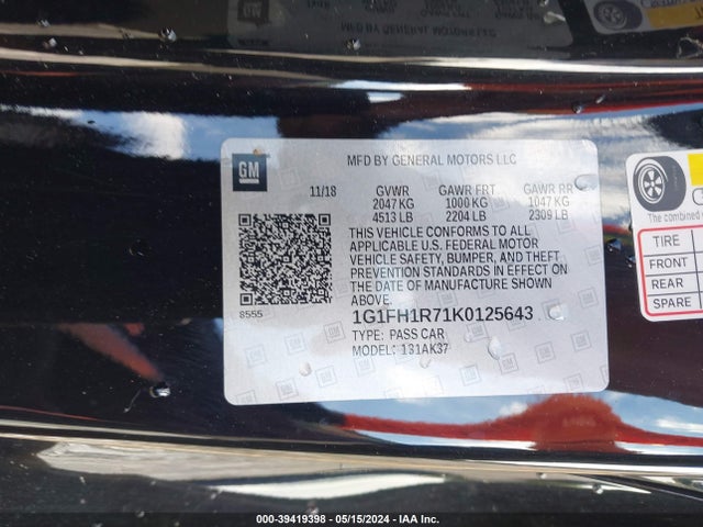 Chevrolet CAMARO 2SS 2019 1G1FH1R71K0125643 Image 9