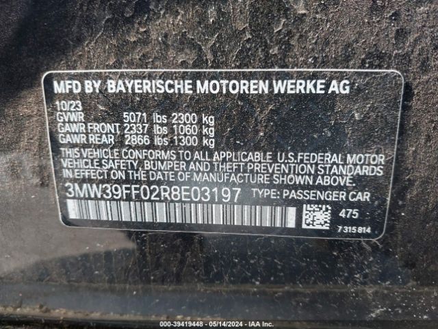 3MW39FF02R8E03197 BMW 3 Series 330e