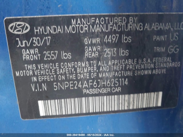 Hyundai SONATA SE 2018 5NPE24AF6JH625114 Image 9