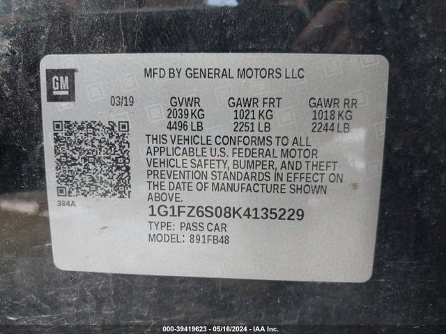Chevrolet Bolt Ev Premier 2019 1G1FZ6S08K4135229 Image 9