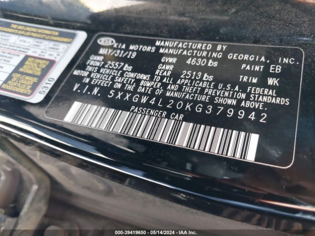 5XXGW4L20KG379942 KIA Optima Sx Turbo