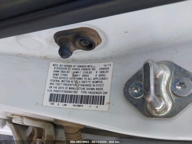 2HGFC1F33GH631597 Honda Civic Ex-t