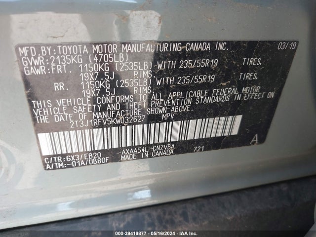 Toyota Rav4 Adventure 2019 2T3J1RFV5KW032627 Image 9