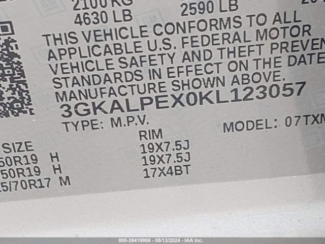 3GKALPEX0KL123057 GMC Terrain Slt