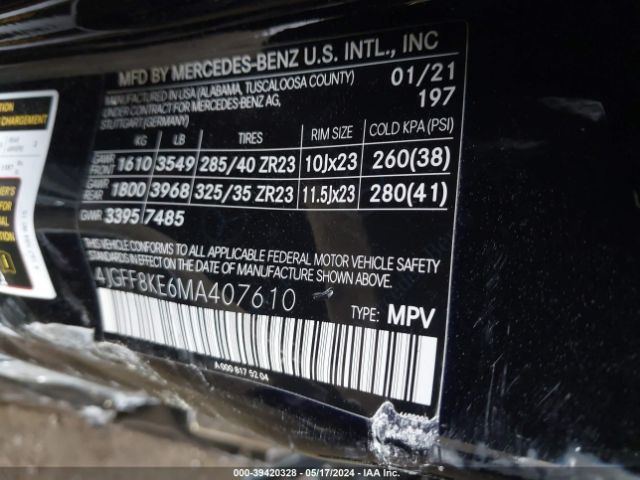 2021 MERCEDES-BENZ AMG GLS 63 4JGFF8KE6MA407610 Photo 8