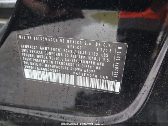 3VWD17AJ6GM292983 Volkswagen Jetta 1.8t Sport