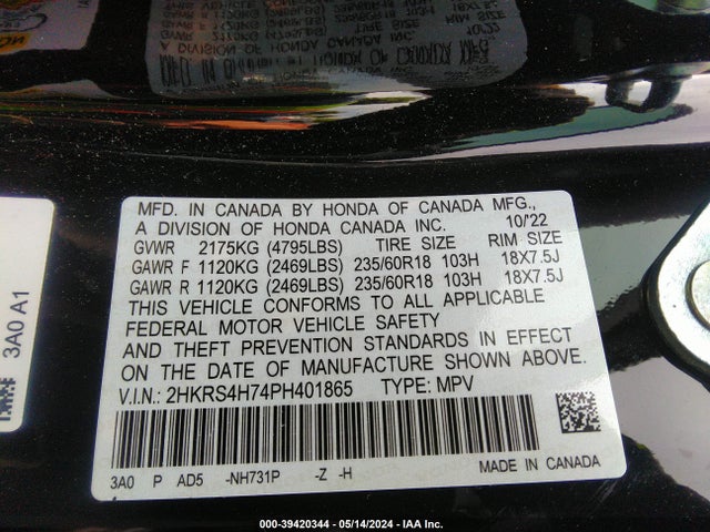 Honda Cr-v Ex-l Awd 2023 2HKRS4H74PH401865 Image 9