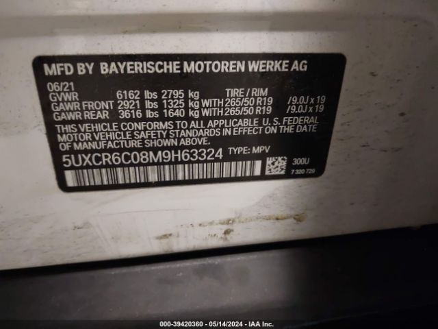 5UXCR6C08M9H63324 BMW X5 Xdrive40i
