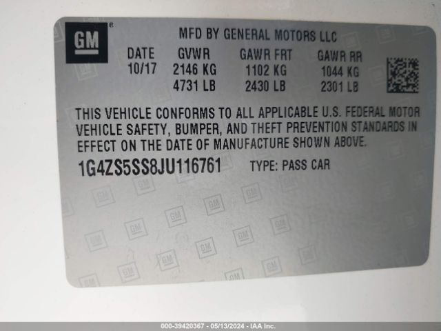 1G4ZS5SS8JU116761 Buick Lacrosse Premium