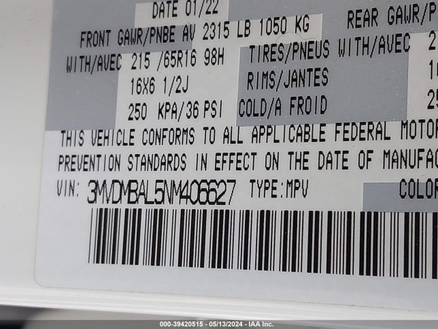 3MVDMBAL5NM406627 Mazda Cx-30 2.5 S