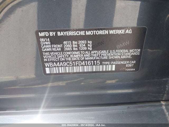 WBA4A9C51FD416115 BMW 428 Gran Coupe