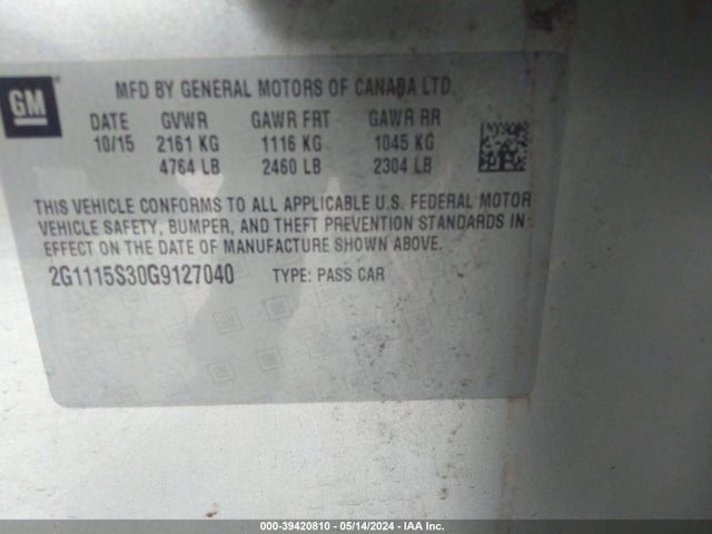 Chevrolet Impala 2lt 2016 2G1115S30G9127040 Image 9