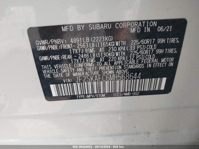 Subaru Forester Premium 2021 JF2SKAFC6MH568644 Image 9