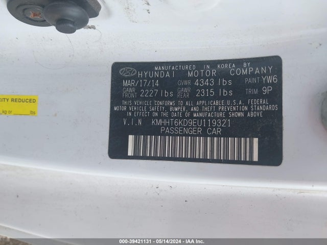 Hyundai Genesis 2.0t Premium 2014 KMHHT6KD9EU119321 Image 9