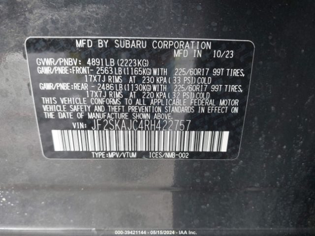 JF2SKAJC4RH422757 Subaru Forester Wilderness