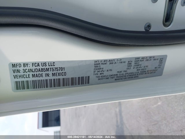 3C4NJDAB5MT575701 Jeep Compass Sport 4x4