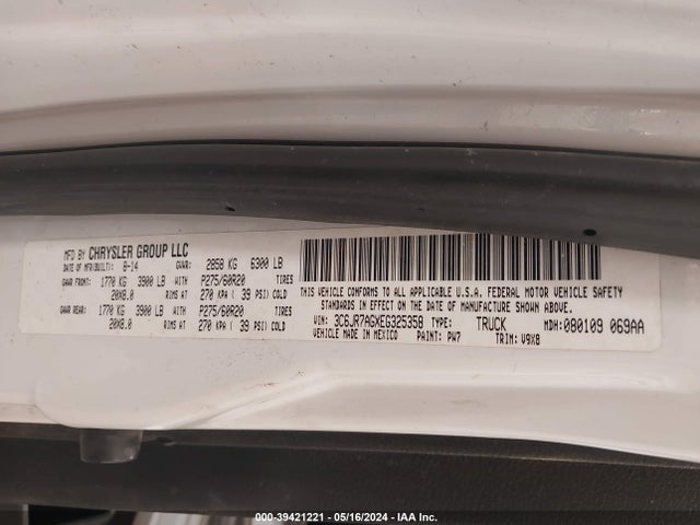 3C6JR7AGXEG325358 RAM 1500