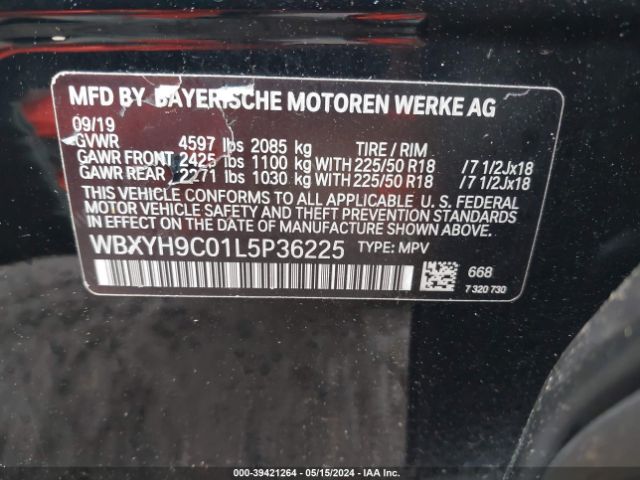 WBXYH9C01L5P36225 BMW X2 Sdrive28i
