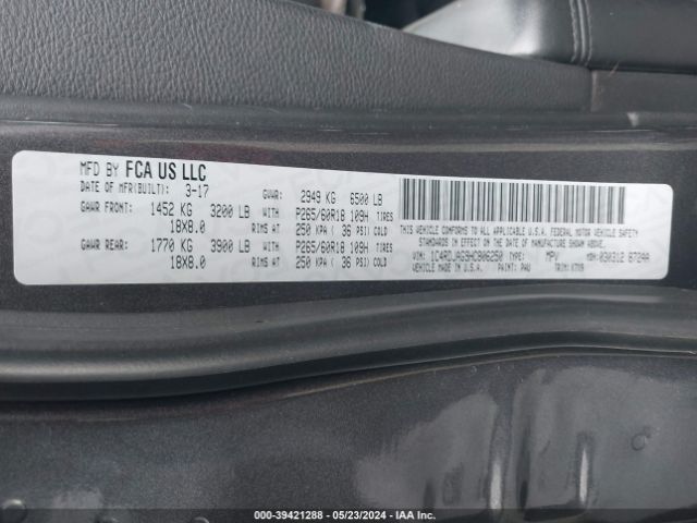 1C4RDJAG9HC806250 Dodge Durango Sxt Awd