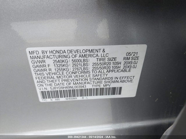 Acura Mdx Technology Package 2022 5J8YD9H49NL003943 Image 9
