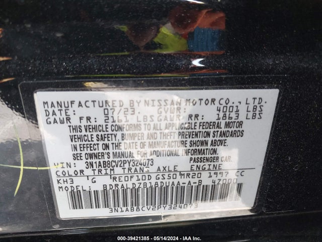 Nissan Sentra Sv Xtronic Cvt 2023 3N1AB8CV2PY324073 Image 9