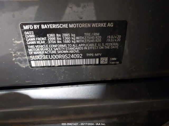 5UX23EU00R9S24092 BMW X5 Xdrive40i
