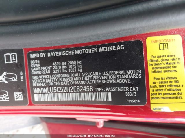 WMWLU5C52H2E82458 Mini Cooper S Clubman All4