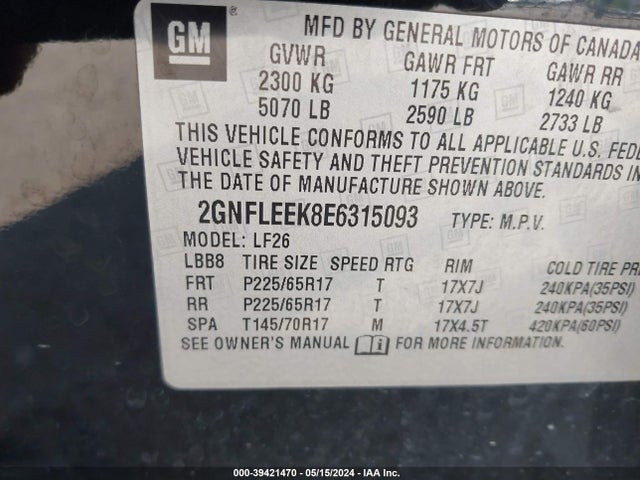 Chevrolet EQUINOX LS 2014 2GNFLEEK8E6315093 Image 9
