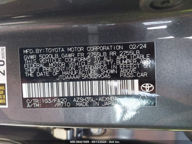JTDAAAAF5R3029046 Toyota Crown Xle