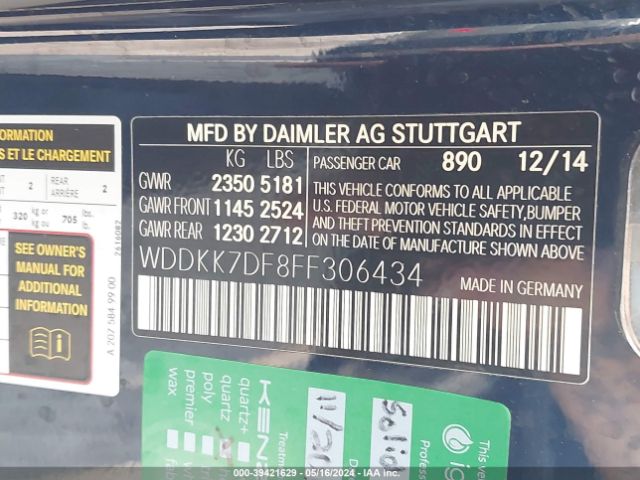 WDDKK7DF8FF306434 Mercedes-Benz E 550