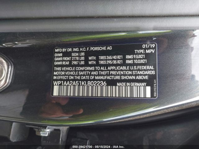WP1AA2A51KLB02236 Porsche Macan