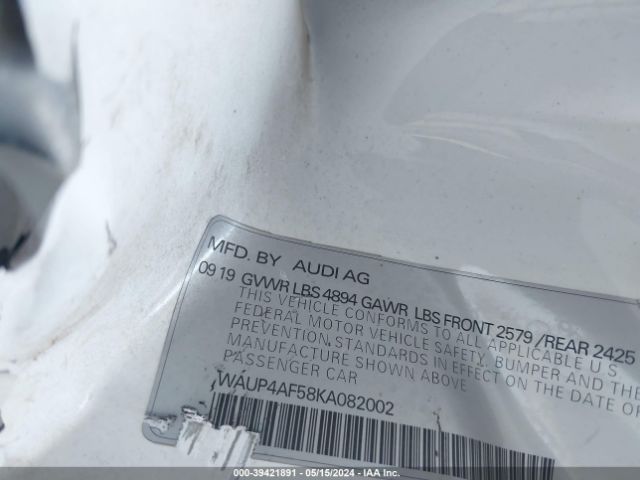 WAUP4AF58KA082002 Audi S5 3.0t Premium