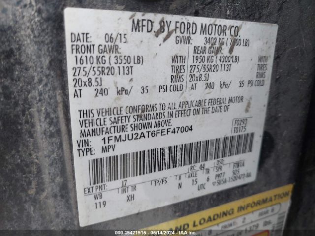 1FMJU2AT6FEF47004 Ford Expedition Limited
