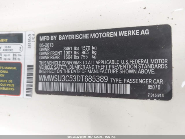 2013 MINI HARDTOP WMWSU3C53DT685389 Photo 8