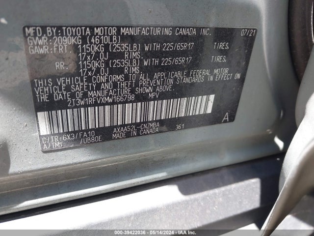 Toyota Rav4 Xle 2021 2T3W1RFVXMW166798 Image 9