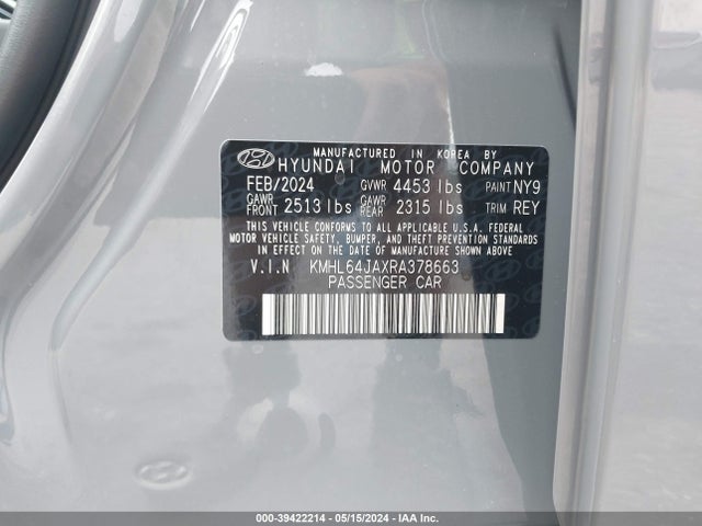 Hyundai SONATA SEL 2024 KMHL64JAXRA378663 Image 9