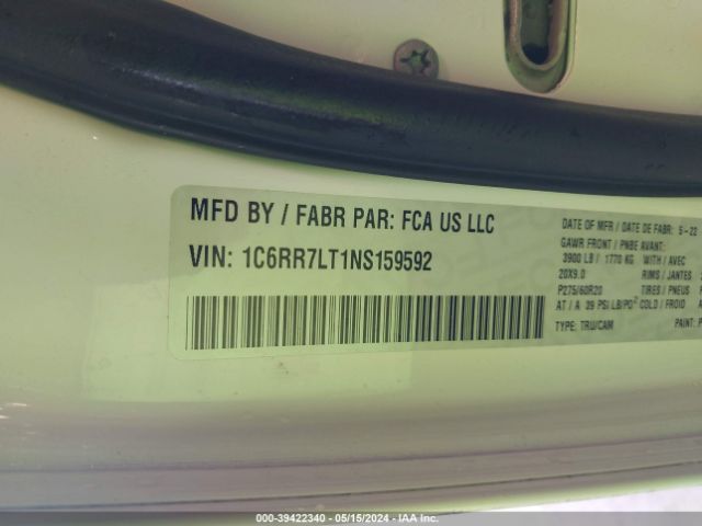 1C6RR7LT1NS159592 RAM 1500 Classic Slt