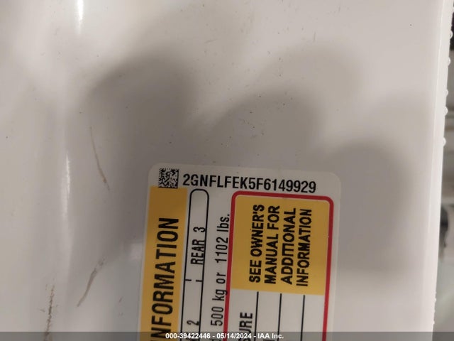 Chevrolet EQUINOX 1LT 2015 2GNFLFEK5F6149929 Image 9