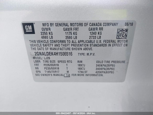 Chevrolet Equinox Premier 2017 2GNALDEK4H1506516 Image 9