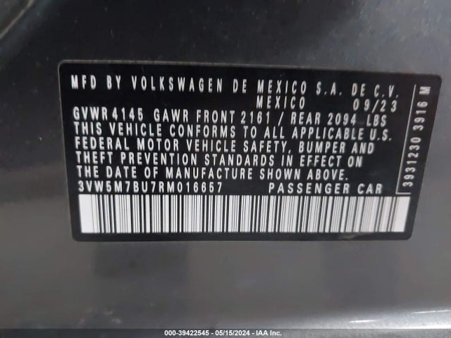 3VW5M7BU7RM016657 Volkswagen Jetta 1.5t S
