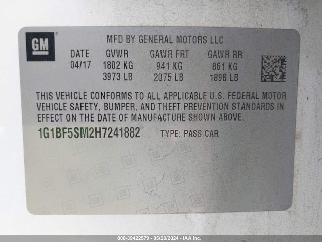 Chevrolet Cruze Premier Auto 2017 1G1BF5SM2H7241882 Image 9