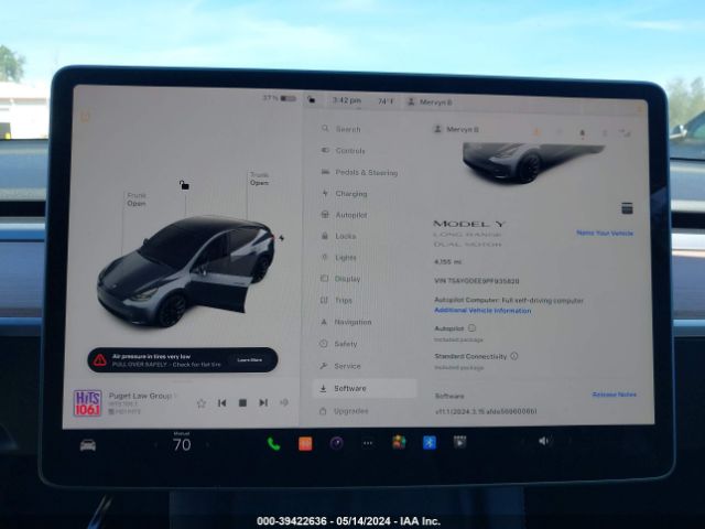 7SAYGDEE9PF935820 Tesla Model Y Awd/long Range Dual Motor All-wheel Drive