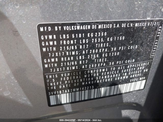3VV1B7AX2MM142213 Volkswagen Tiguan 2.0t S