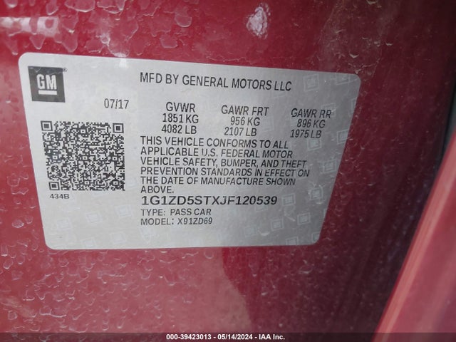 Chevrolet MALIBU LT 2018 1G1ZD5STXJF120539 Image 9