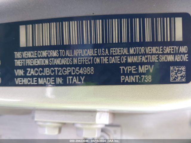 ZACCJBCT2GPD54988 Jeep Renegade Trailhawk
