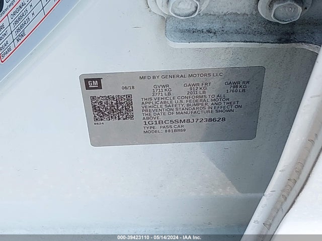 Chevrolet Cruze Ls Auto 2018 1G1BC5SM8J7238628 Image 9