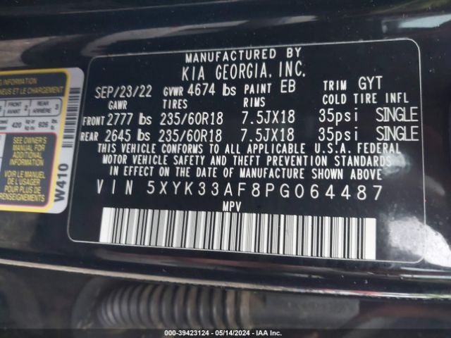 5XYK33AF8PG064487 KIA Sportage Ex