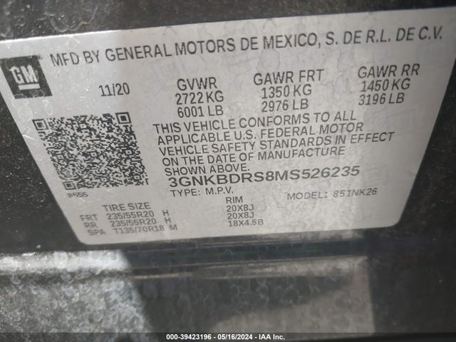 Chevrolet Blazer Fwd 3lt 2021 3GNKBDRS8MS526235 Image 9