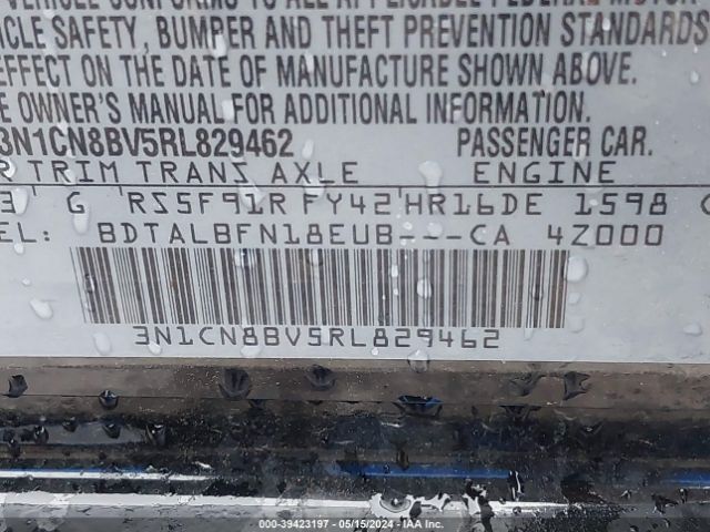 3N1CN8BV5RL829462 Nissan Versa 1.6 S