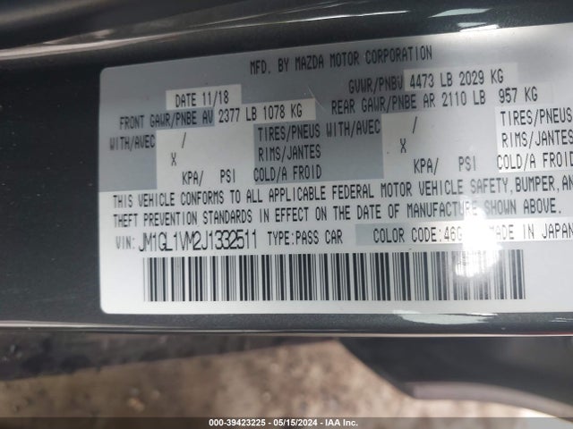 JM1GL1VM2J1332511 Mazda Mazda6 Touring